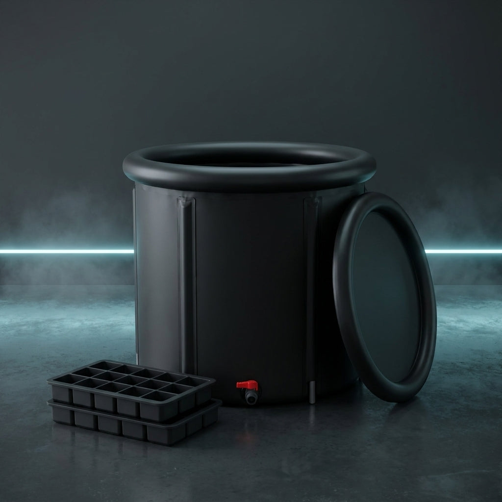 Configuration Complet : bassin tout noir avec couvercle isolant et 2 bacs à glaçons