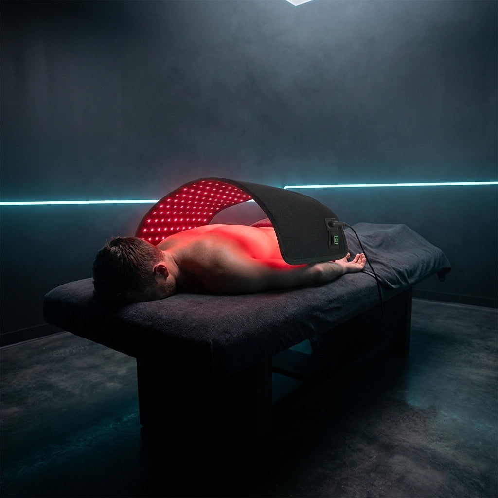 Tapis de luminothérapie Thermasuite posé sur le bas du dos