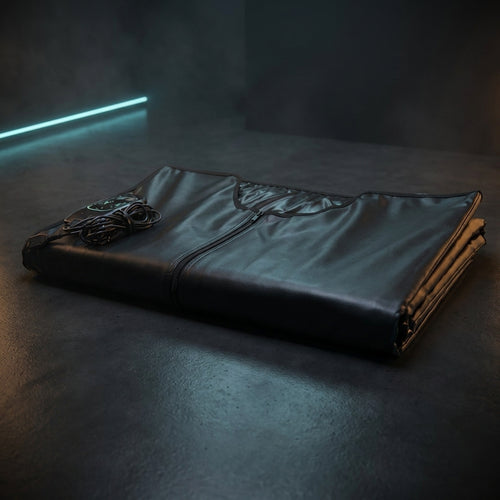 Couverture sauna infrarouge premium Thermasuite en cuir PU noir avec sa télécommande