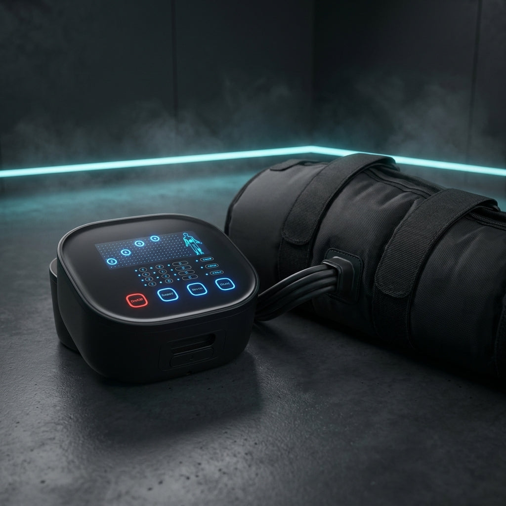 Boîtier de commande et botte du set de pressothérapie Thermasuite