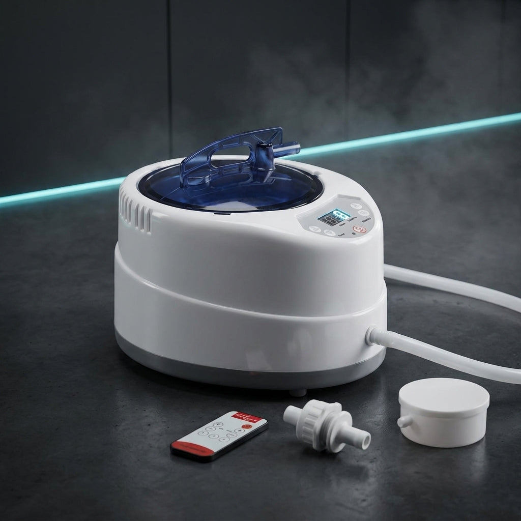 Générateur de vapeur 2 L, télécommande et raccords de la cabine sauna Thermasuite