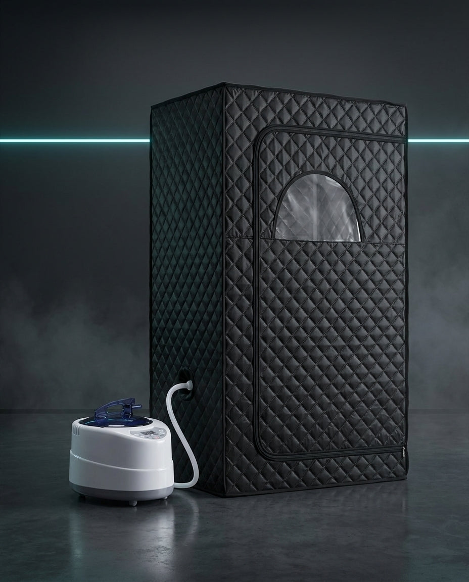 Cabine sauna vapeur Thermasuite noire 172 cm avec son générateur de vapeur