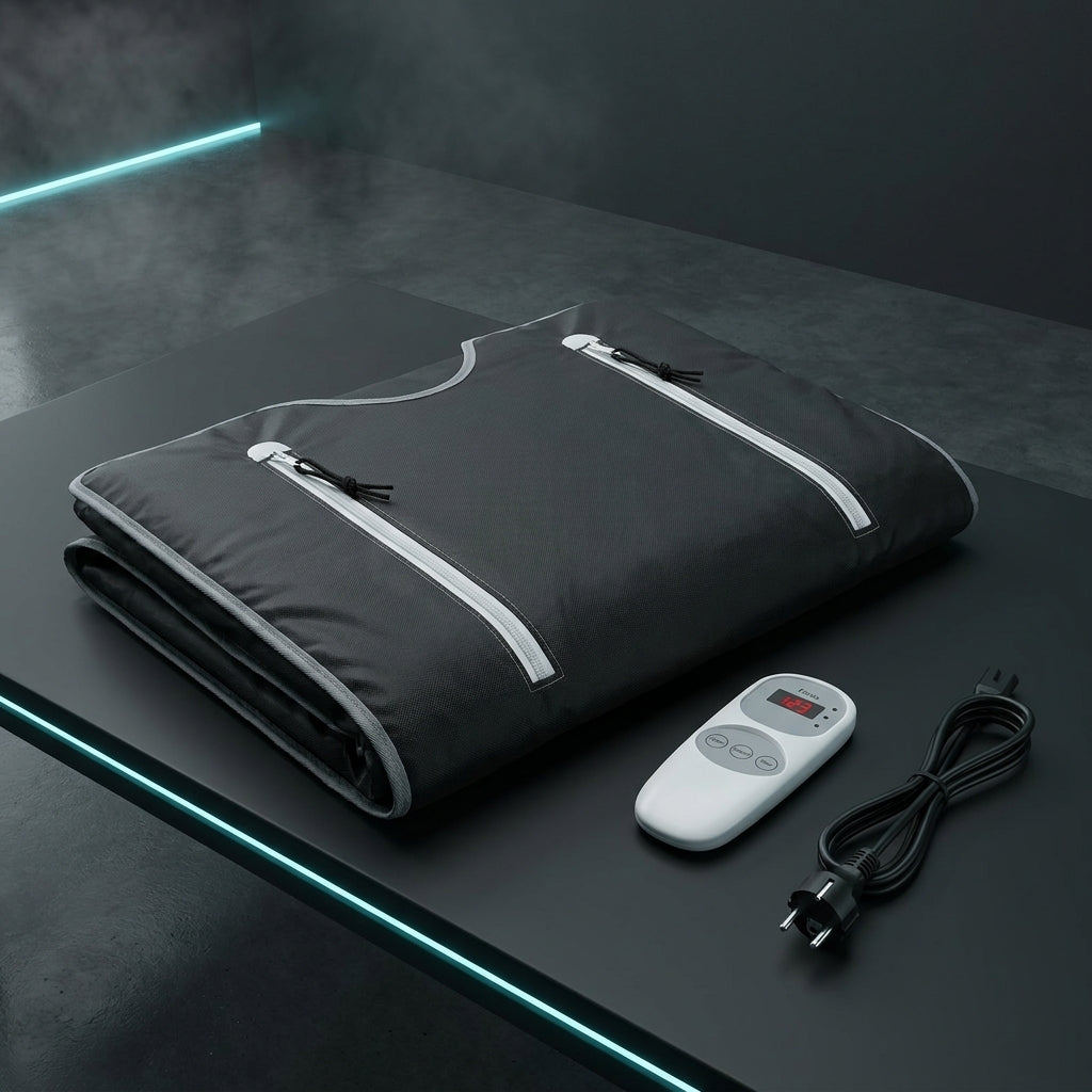 Tout le set : couverture sauna Oxford, télécommande, câble EU