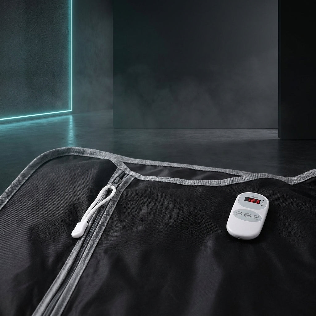 Fermeture zippée et télécommande de la couverture sauna Thermasuite