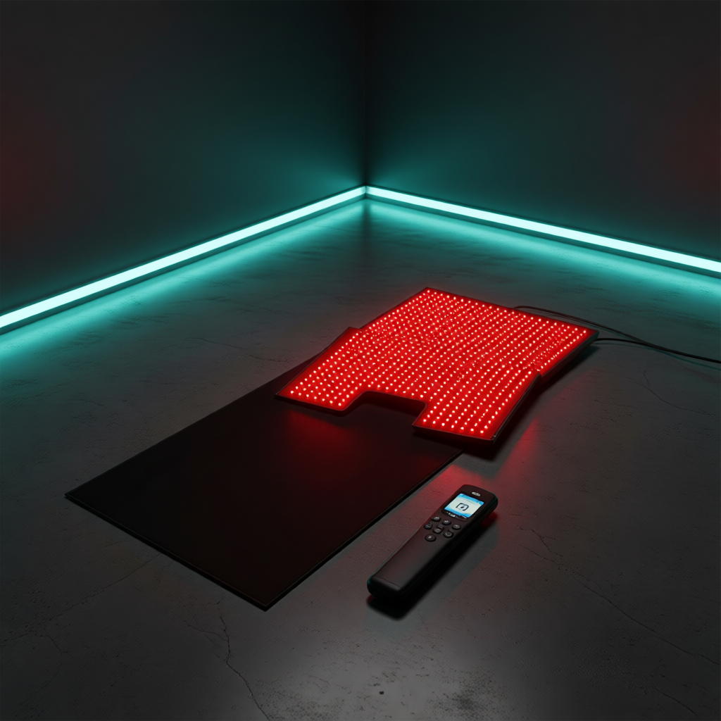 Tapis lumière rouge corps entier Thermasuite 180 × 80 cm, LED 660 et 850 nm allumées
